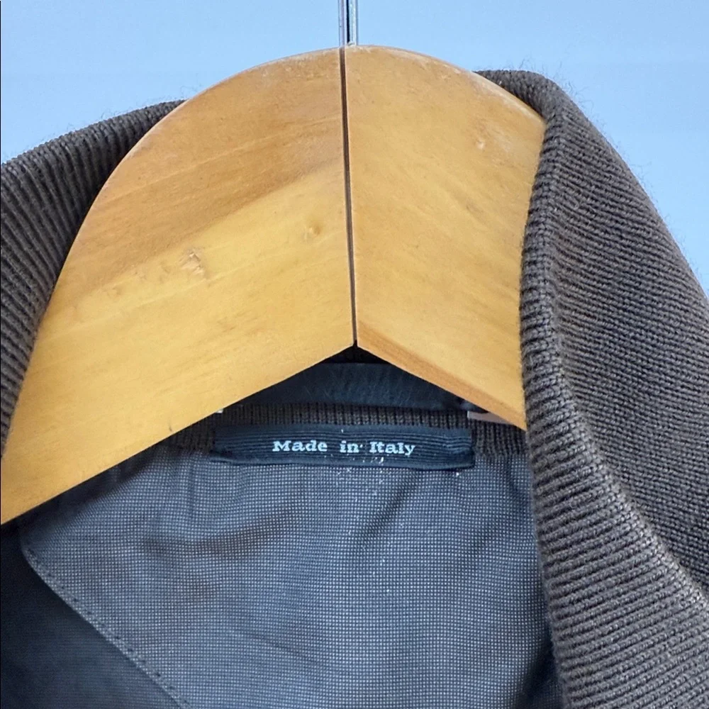 Ermenegildo Zegna Chocolate Suede Bomber Jacket - Picture 5 of 7